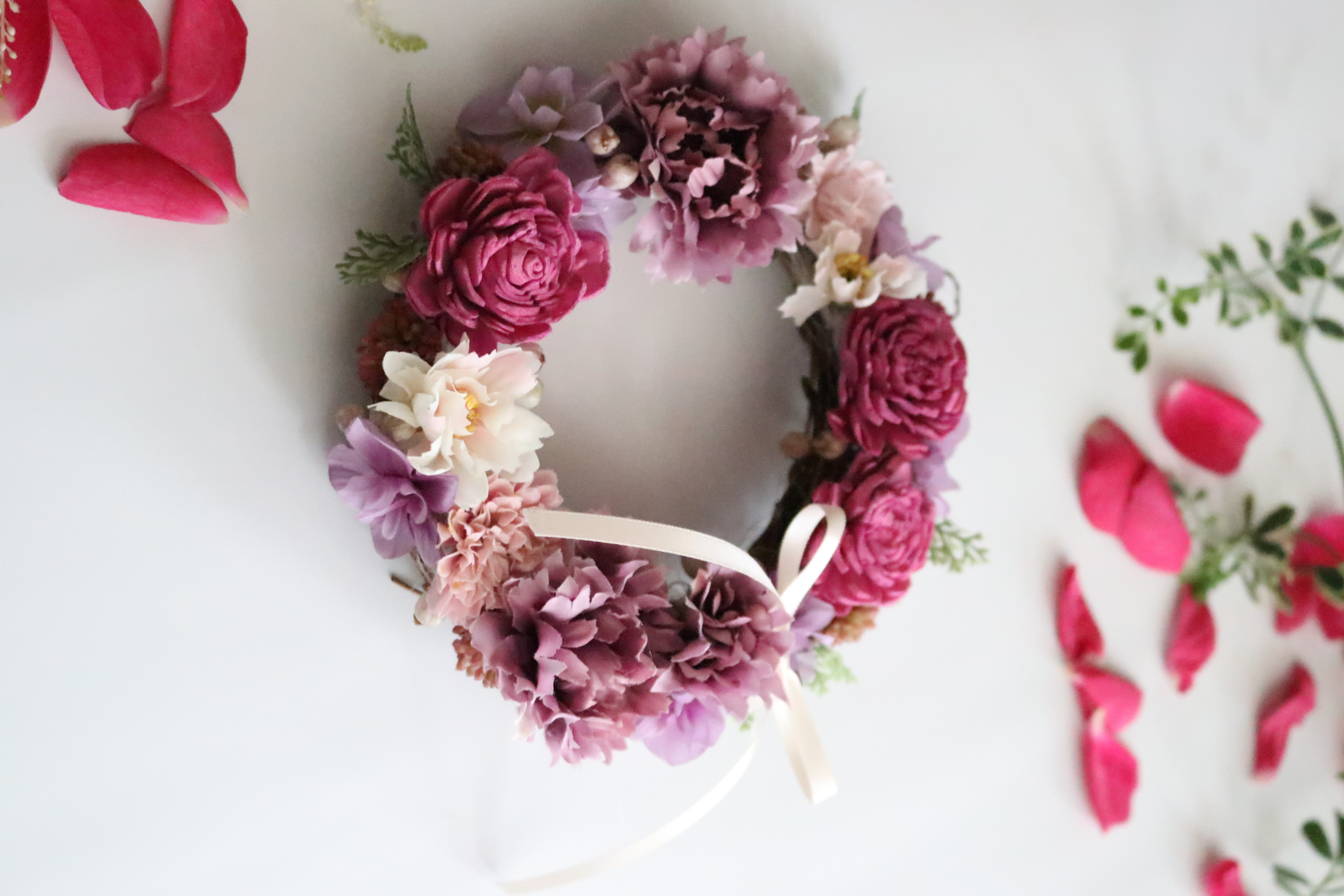 フラワーリース＜pink＞